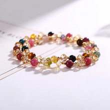 Load image into Gallery viewer, Multicolor Tourmaline Crystal Double Layer Bracelet – Abundance & Balance