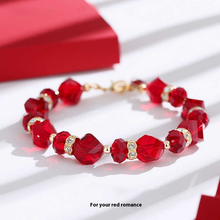 Load image into Gallery viewer, Sparkling Love Austrian Crystal Bracelet Red | Clear | Champagne Gold