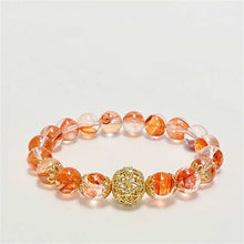 Load image into Gallery viewer, Prosperity Koi Red Rutilated Quartz Bracelet with Golden Sphere
