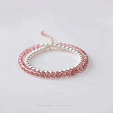 Load image into Gallery viewer, Strawberry Crystal & Pearl Harmony Bracelet – Double Layer for Love & Grace