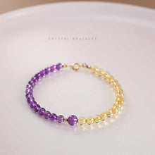 Load image into Gallery viewer, Golden Citrine & Amethyst Energy Balance Crystal Bracelet