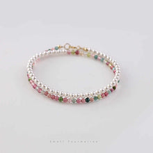 Load image into Gallery viewer, Double Strand Small Tourmaline and Pearl Harmony Bracelet