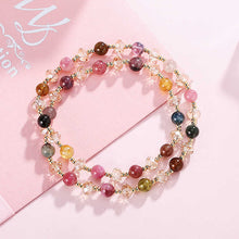 Load image into Gallery viewer, Multicolor Tourmaline Crystal Double Layer Bracelet – Abundance & Balance