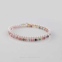 Load image into Gallery viewer, Double Strand Small Tourmaline and Pearl Harmony Bracelet