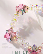 Load image into Gallery viewer, Pink Rose Clear Sparkling Austria Crystal Bracelet