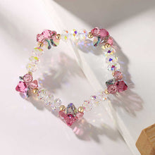 Load image into Gallery viewer, Pink Rose Clear Sparkling Austria Crystal Bracelet