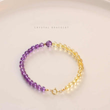 Load image into Gallery viewer, Golden Citrine & Amethyst Energy Balance Crystal Bracelet