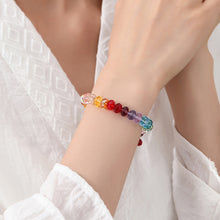 Load image into Gallery viewer, Rainbow Sparkle Multi-Faceted Austrian Crystal Bracelet – Personalized Engraving Available