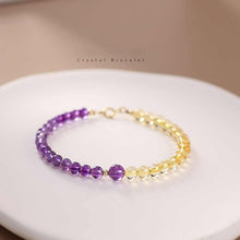 Load image into Gallery viewer, Golden Citrine & Amethyst Energy Balance Crystal Bracelet