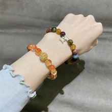 Load image into Gallery viewer, Prosperity Koi Red Rutilated Quartz Bracelet with Golden Sphere
