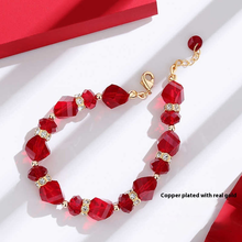 Load image into Gallery viewer, Sparkling Love Austrian Crystal Bracelet Red | Clear | Champagne Gold