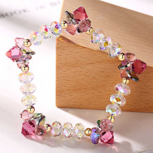 Load image into Gallery viewer, Pink Rose Clear Sparkling Austria Crystal Bracelet