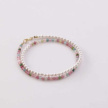 Load image into Gallery viewer, Double Strand Small Tourmaline and Pearl Harmony Bracelet