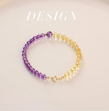Load image into Gallery viewer, Golden Citrine & Amethyst Energy Balance Crystal Bracelet