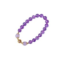 Load image into Gallery viewer, Lavender Amethyst Harmony Bracelet with Golden Lotus Beads