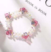 Load image into Gallery viewer, Pink Rose Clear Sparkling Austria Crystal Bracelet