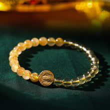 Load image into Gallery viewer, Golden Citrine Wealth-Attracting Bracelet with Gold Coin Char