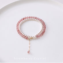 Load image into Gallery viewer, Strawberry Crystal & Pearl Harmony Bracelet – Double Layer for Love & Grace