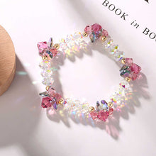Load image into Gallery viewer, Pink Rose Clear Sparkling Austria Crystal Bracelet