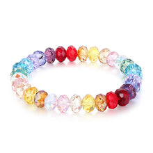 Load image into Gallery viewer, Rainbow Sparkle Multi-Faceted Austrian Crystal Bracelet – Personalized Engraving Available