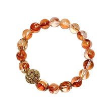 Load image into Gallery viewer, Prosperity Koi Red Rutilated Quartz Bracelet with Golden Sphere