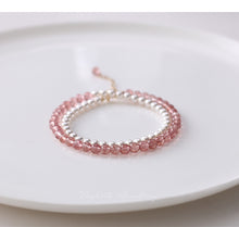 Load image into Gallery viewer, Strawberry Crystal & Pearl Harmony Bracelet – Double Layer for Love & Grace