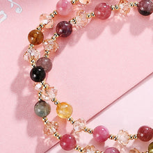 Load image into Gallery viewer, Multicolor Tourmaline Crystal Double Layer Bracelet – Abundance & Balance