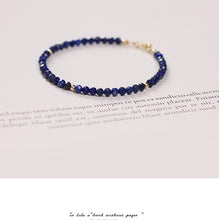Load image into Gallery viewer, Faceted Natural Lapis Lazuli Crystal Bracelet with Gold Bead Accents – Calming & Protective Energy