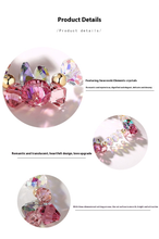 Load image into Gallery viewer, Pink Rose Clear Sparkling Austria Crystal Bracelet