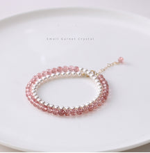 Load image into Gallery viewer, Strawberry Crystal & Pearl Harmony Bracelet – Double Layer for Love & Grace