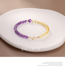 Load image into Gallery viewer, Golden Citrine & Amethyst Energy Balance Crystal Bracelet