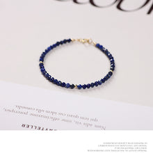 Load image into Gallery viewer, Faceted Natural Lapis Lazuli Crystal Bracelet with Gold Bead Accents – Calming & Protective Energy