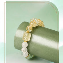 Load image into Gallery viewer, Five Elements Harmony Fortune Bracelet – Citrine, White Phantom Quartz, Grape Agate, Green Rutilated Quartz