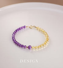Load image into Gallery viewer, Golden Citrine & Amethyst Energy Balance Crystal Bracelet