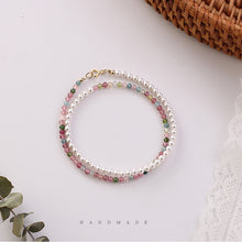 Load image into Gallery viewer, Double Strand Small Tourmaline and Pearl Harmony Bracelet