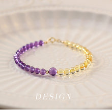 Load image into Gallery viewer, Golden Citrine & Amethyst Energy Balance Crystal Bracelet