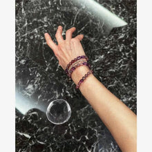 Load image into Gallery viewer, Starlit Shield Bracelet – Amethyst & Strawberry Quartz for Calm, Clarity & Protection