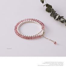 Load image into Gallery viewer, Strawberry Crystal & Pearl Harmony Bracelet – Double Layer for Love & Grace