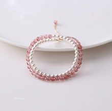 Load image into Gallery viewer, Strawberry Crystal & Pearl Harmony Bracelet – Double Layer for Love & Grace