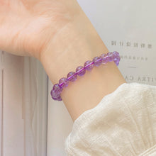 Load image into Gallery viewer, Lavender Amethyst Harmony Bracelet with Golden Lotus Beads