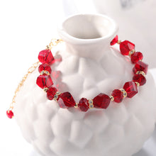 Load image into Gallery viewer, Sparkling Love Austrian Crystal Bracelet Red | Clear | Champagne Gold