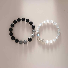 Load image into Gallery viewer, Twin Souls Bracelet Set – Black Onyx & Moonstone Couple Bracelets for Love and Spiritual Bond