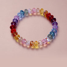 Load image into Gallery viewer, Rainbow Sparkle Multi-Faceted Austrian Crystal Bracelet – Personalized Engraving Available