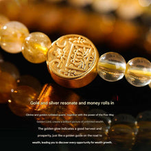 Load image into Gallery viewer, Golden Citrine Wealth-Attracting Bracelet with Gold Coin Char