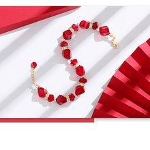 Load image into Gallery viewer, Sparkling Love Austrian Crystal Bracelet Red | Clear | Champagne Gold