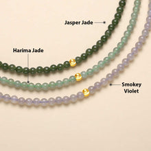 Load image into Gallery viewer, Green Jade Beaded Necklace with Plated Gold Bead – Prosperity & Harmony