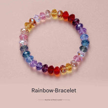 Load image into Gallery viewer, Rainbow Sparkle Multi-Faceted Austrian Crystal Bracelet – Personalized Engraving Available