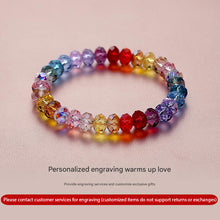 Load image into Gallery viewer, Rainbow Sparkle Multi-Faceted Austrian Crystal Bracelet – Personalized Engraving Available