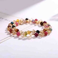 Load image into Gallery viewer, Multicolor Tourmaline Crystal Double Layer Bracelet – Abundance & Balance