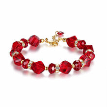 Load image into Gallery viewer, Sparkling Love Austrian Crystal Bracelet Red | Clear | Champagne Gold